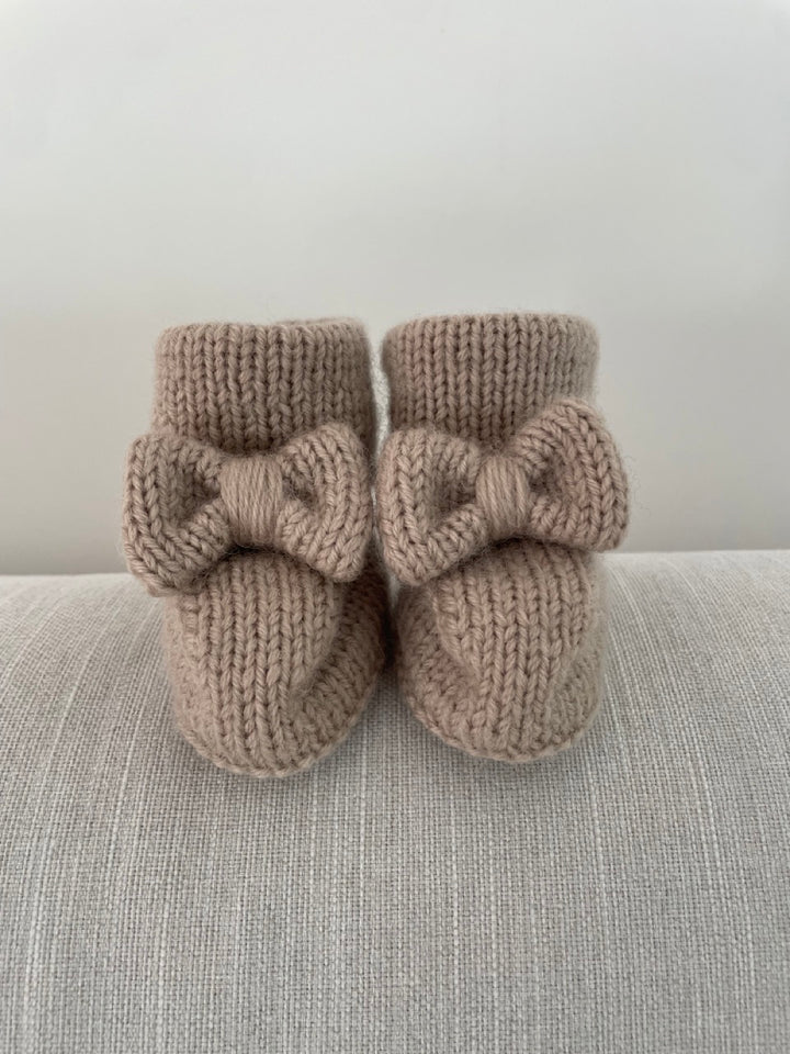Baby Strick-Schühchen Beige