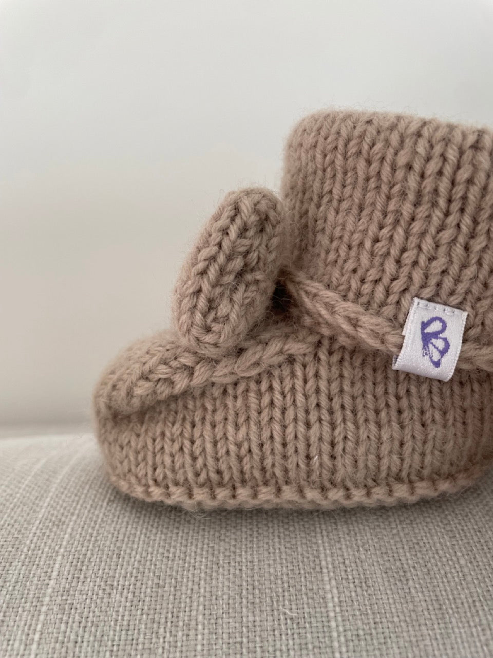 Baby Strick-Schühchen Beige