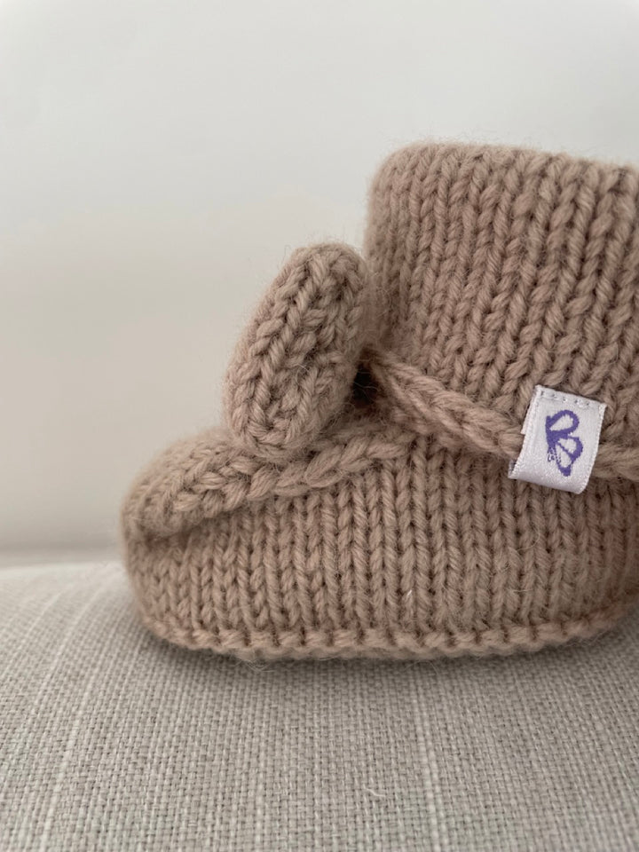 Baby Strick-Schühchen Beige